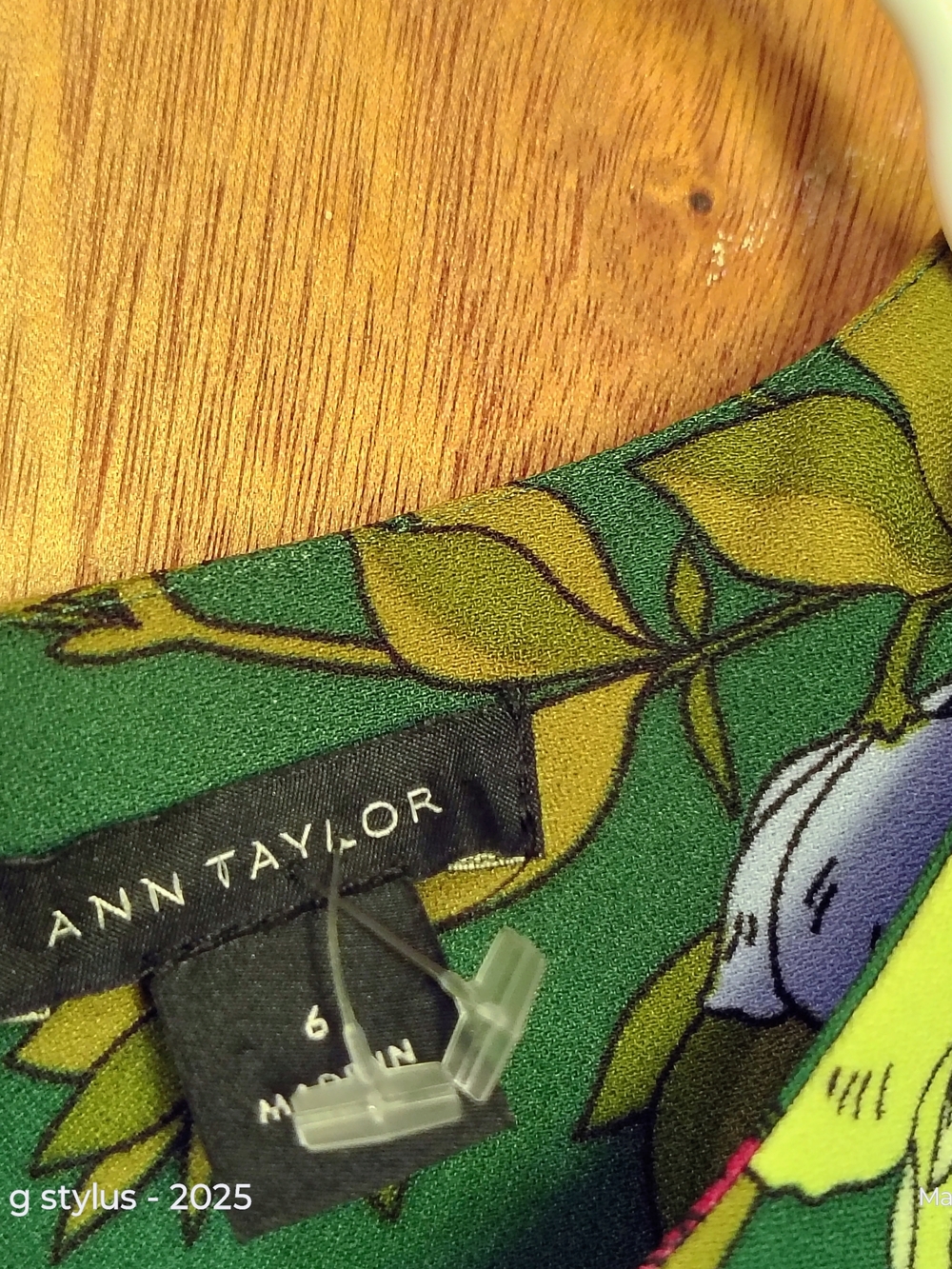 😎🔥 ANN TAYLOR- Green Floral Print Dress,Size 6 - Picture 3 of 7